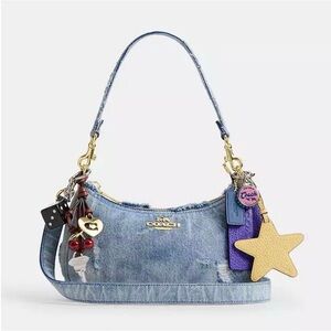 Coach Teri Crossbody Bag in Loved Denim with Charms NWT